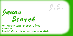 janos storch business card